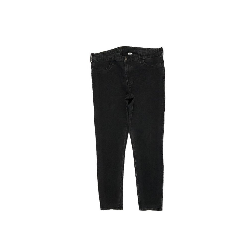 H&M Jeans Women 14 Black &Denim Skinny Ankle Regular Waist Mid Rise